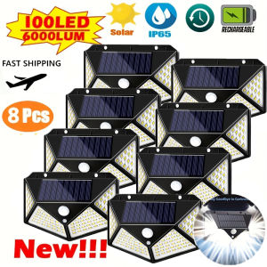 1/2/4/5/8Pcs 100 LED Wall Lights Outdoor Solar Lamp PIR Motion Sensor Solar Powered Sunlight Street Light for Garden Decoration