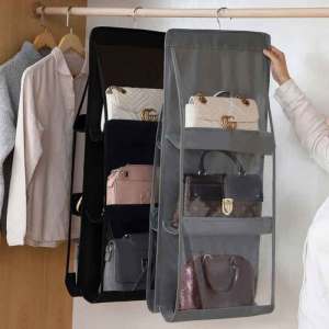 6/8 Grids Closet Wardrobe Hanging Bag Handbag Storage Purse Handbag PurseTote Organizer Rack Bag Organizer Bag Storage