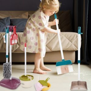 Kids Simulated Life Cleaning Toys Childrens Pretend Play Cleaning Set and Sanitation Simulation Broom Vacuum Cleaner Tool Toy
