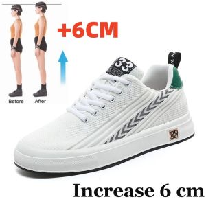 Người Đàn Ông Giày Thể Thao Thang Máy Giày lưới thoáng khí 6Cm Nâng Cao Giày Cho Người Đàn Ông Ẩn Gót Kích Thước 45 46 Thể Thao Giản Dị Chiều Cao Giày