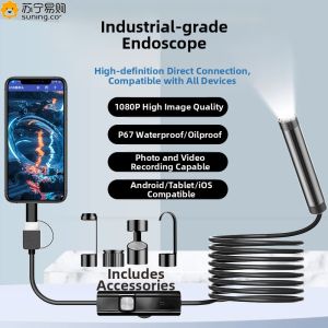 High Definition Mobile Endoscope Camera for Industrial And Automotive Repair 360 Degree Rotating Drain Pipe Inspection Probe