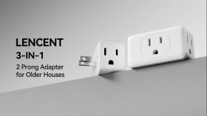 LENCENT 2 Pack Multi Plug 3 Prong to 2 Prong Adapter Extender with 3 Electrical Outlets Wall Plug Splitter Travel Power Adaptor for US to Japan Japanese Philippines-Type A Cruise Ship Approved