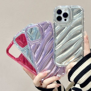CrashStar Fashion Water Ripple Laser Shockproof Phone Case For iPhone 15 14 Pro Max Plus 13 12 11 Pro Max X XR XS Max Silicone Soft Phone Casing Anti-fall Phone Cover Shell Hot Sale