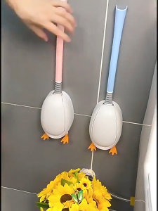 IMUTO Cute Toilet Brush Set with Stand Deep Clean Quick-Dry Space-Saving