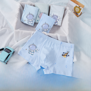 Antibacterial Cotton Underwear for Boys Cartoon Print Flat Angle Pants Comfortable Innerwear for Children Aged 1-13 Years Old