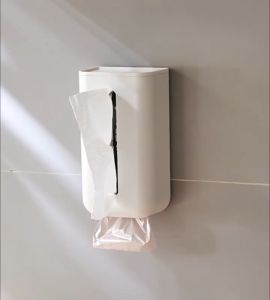 กล่องกระดาษทิชชู่ห้องน้ำ/ครัว ติดผนัง วัสดุโพลีโพรพิลีน ดีไซน์เรียบหรู