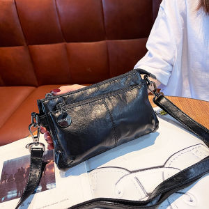 กระเป๋าสะพายข้างหนังนิ่มสำหรับผู้หญิง กระเป๋าใส่โทรศัพท์มือถือแบบลำลอง กระเป๋าสะพายข้างแบบสะพายข้างได้หลายชั้น กระเป๋าสะพายข้างแบบลำลองสำหรับผู้หญิง