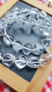 Collection Ceiling Grade Free Form Ice Cubes Natural Clear Quartz Bracelet
