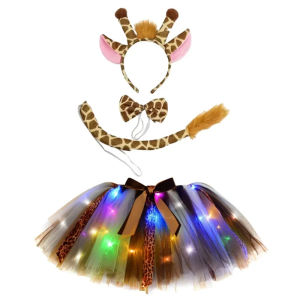 Luminous Pattern Puffy Skirt for Toddlers & KidsKids Performance Outfit for Halloween & ChristmasFluffy Ballet Tulle Skirt Set