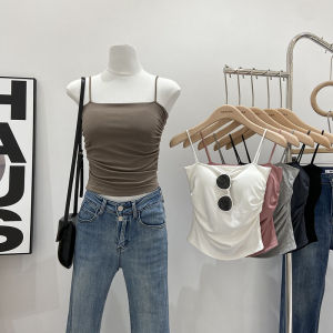 DIY ผู้หญิงเซ็กซี่เสื้อกั๊กหน้าอก Pad Strapless Backless ฤดูร้อนสีขาวแขนสั้นเสื้อผ้าทํางาน SLIM FIT