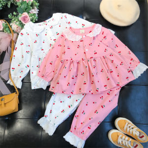 Lace Thin Girls Pajama Set Two Pieces