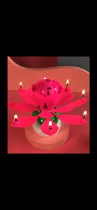 【Hania】 Music candle double lotus birthday party flowering electronic singing lotus lamp creative craft candle