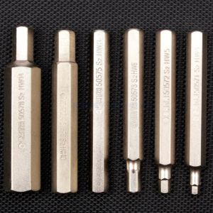 Sata 8mm Series Extended Impact Inner Hex Wrenches Screwdriver Bits H5H6H8H10 Nickel Chrome Alloy Steel Non-Magnetic Metric System