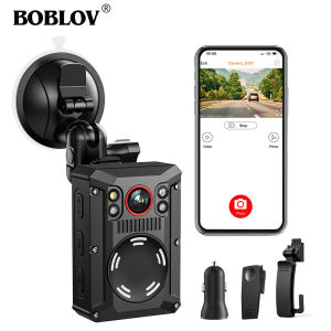 Boblov m502b 4K wifi thân máy Camera Camera hành trình xe hơi với GPS 128GB HD 2196P không thấm nước IR nhìn trong đêm âm thanh video máy quay 170 ° góc rộng cho thực thi pháp luật xe Camera hành trình với xe Giá Hút và sạc