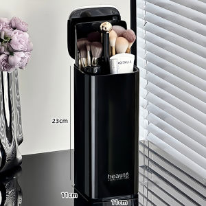 Automatic Dustproof Press-In High-End Feeling Makeup Brush Storage Tube Eyebrow Pencil Brush Box Desktop Organizer