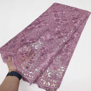 African French Tulle Net Shiny Sequins Lace Fabric 2025 High Quality Nigerian Laser Mesh Lace Fabric For Wedding Dress
