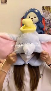 หมอนรองคอนุ่มๆ พร้อมฮู้ดลายน่ารัก หมอนรองคอพกพาง่าย หมอนรองคอในรถ พร้อมส่งในไทย