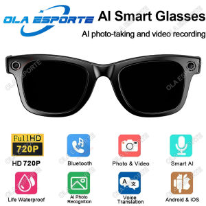 1080P HD AI Smart Glasses Chat GPT Camera Local Music BT Calls 260 Mah Battery Voice Assistant Control Smart Glasses For Outdoor