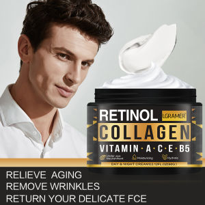 eelhoe | Mens Retinol Face Cream Collagen Tightens Skin Smoothes Wrinkles Shrinks Pores Brightens Face Makes Skin Look More Energetic