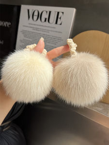 Fancy Hair Ball Hair Ring Fox Fur Ball Head Rope Hair Elastic Band High Elasticity Durable Hair Ring Elastic String Hair Accessories