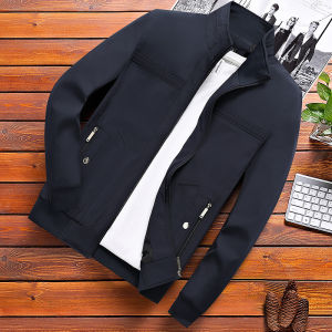 Áo Khoác Nam Mùa Thu Dày Lót Lông Cừu Thời Trang Công Sở Thường Ngày Dài Tay Cổ Đứng Màu Trơn Áo Khoác Ngoài Mùa Đông