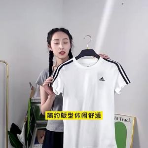 adidas | Áo Sơ Mi Ngắn Tay Thể Thao Dân Dã 100% Cotton Mới