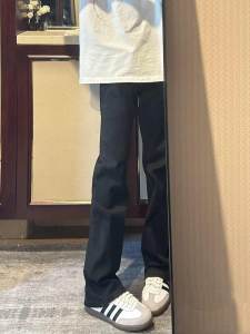 White American High Street Vibe Mens Summer Thin Straight Leg Jeans CleanFit Slim Long Pants Low Waist Wide Leg Jeans