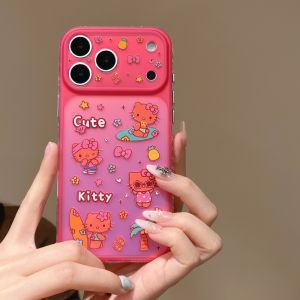 Sanrio | Cute Hello Kitty Gradient Phone Case For iPhone Protective Cover Shockproof Soft Pink Phone Case For iPhone 15 Pro 16 17 Pro Max