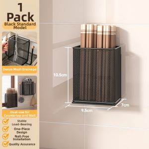 Wall-mounted No-drill Drainable Cutlery Organizer