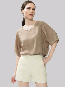 AMII | Casual Linen Shirt Bubble Sleeve