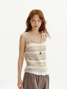 Semir | Set áo hai dây dáng ôm loang màu kèm áo khoác cardigan phong cách thanh lịch