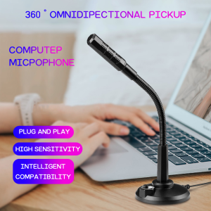 ⚡PH deliveryIn stock⚡USB Desktop Microphone with Stand for PC Laptop Gaming and Online Classes Plug and Play【Speaker microphone】