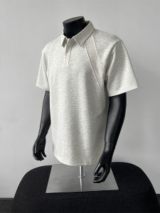 American Style Polo Shirt Mens Short Sleeve Turn-down Collar T-shirt Summer Heavyweight Versatile Half Sleeve Casual Cotton Blend