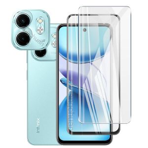 3in1 Tempered Glass For infinix Smart 9 HD for Smart 9 smart 8 smart 7  smart 6 plus smart 5 Full Cover Front Screen Protector clear glass Camera Lens Film