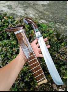 golok kebun potong pohon bambu kayu baja per dural fulltang sarung aren