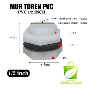 MUR DRAT TOREN MUR TOREN Drat mur Tandon uk. 1/2" 3/4" 1" Vlok ring tangki air