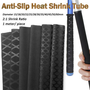 Black Anti-Slip Heat Shrink Tube Diameter 15/18/20/22/25/28/30/35/40/45/50/60mm DIY Electrical Insulation Sleeve For Fishing Rod
