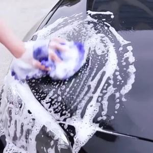2Pc Blue Microfiber Chenille Car Wash Sponge Care Washing Brush Pad Cleaning Tool Auto Washing Towel Gloves Styling Accessories