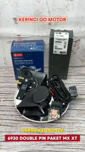 PAKET Denso 6930 XT Klakson Keong 12 Volt Double Soket Pin Terminal 2 High & Low Tone Fan Fare Horn + MX Kabel Relay Set