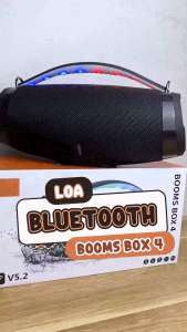 ( MẪU MỚI ) Loa Bluetooth Cao Cấp Boombox 4 - Âm Thanh Siêu Bass Cực Mạnh - Chống Nước IPX7 - Pin Khủng- Giắc Cắm 3.5 Kết Nối Bluetooth 5.1