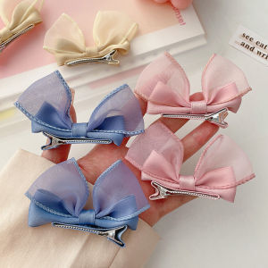 🎀Ready Stock🎀Korean Fashion Princess Hair Clip Cute 2 pcs/1 pair Hair pin Girl Ribbon Hair Accessories🧸韩版甜美儿童可爱超萌立体蝴蝶结发夹🧸