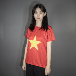Áo thun cờ đỏ sao vàng VIỆT NAM trẻ em và người lớn hàng xưởng sỉ tay ngắn cổ tròn tiêu chuẩn VNO106
