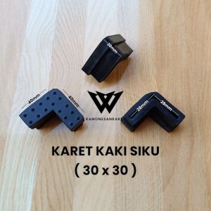(100pcs) Karet Kaki Siku 3x3 Karet Tutup Kaki Meja Kursi Rak Besi Siku