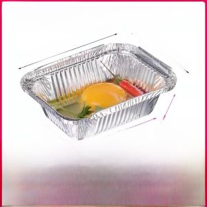 Rectangular Aluminum Foil Takeout Box Heat Preservation BBQ Baking Disposable Fast Food Container Aluminum Foil Takeaway Box