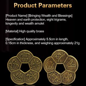 Mountain Ghost Spends Money Authentic Pure Brass Secluded Evil Amulet Pendant Charm Amulet Gossip Money护身符八卦钱币