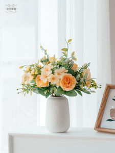 Bó Hoa Hồng Giả Scandinavia Tươi Mới Bó Hoa Lụa Đơn Phòng Khách Trang Trí Hoa Trong Nhà Bó Hoa Trà Hoa Tươi Bó Hoa Tươi