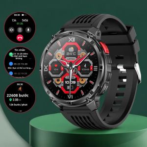 Đồng Hồ Thông Minh Nam Yoateo Thể Thao Ngoài Trời Cuộc Gọi Bluetooth La Bàn Chống Nước Theo Dõi Sức Khỏe Pin Lớn 1100mAh Máy Theo Dõi Sức Khỏe