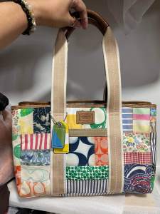 Preloved authentic Hamptons WeekendPatchwork Canvas Tote Bag