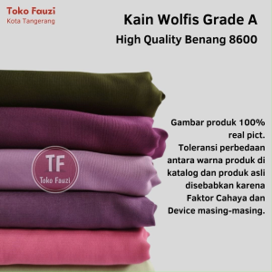 50cm Kain Wolfis Grade A Tebal Tidak Nerawang Wolvis Exclusive Bahan Untuk Gamis Syari Wool Peach Premium