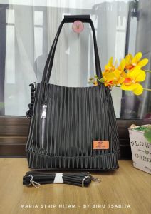 TOTEBAG MARIA STRIP By BIRU TSABITA / TAS SELEMPANG BAHU Bahan Strip Chocoly waterproof